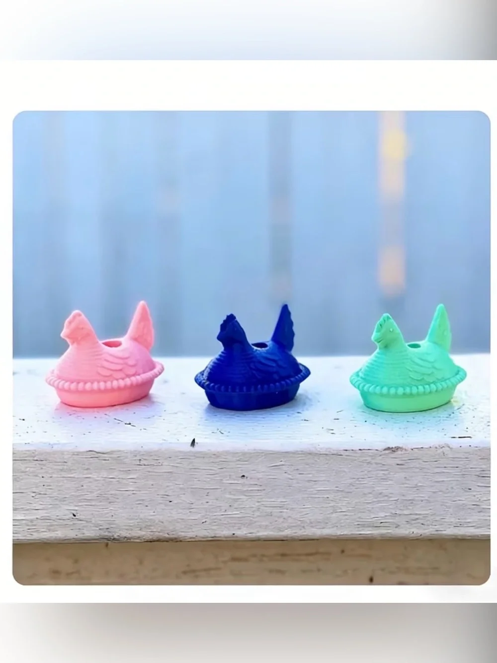 New! Hen on Nest 3D Printed Water Bottle Stanley Straw Topper Chicken Charm